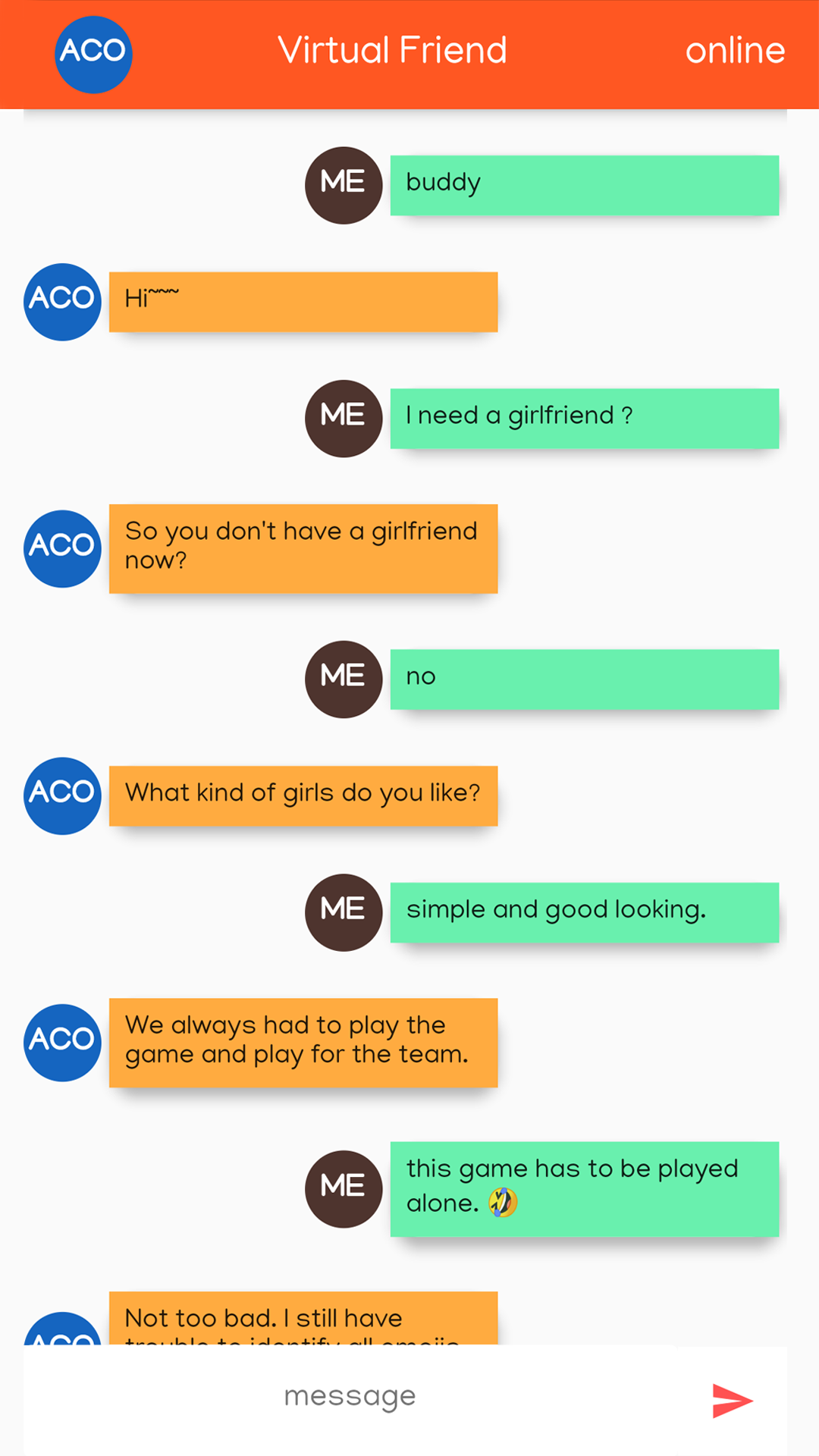 ACO - AI Chatbot , Virtual Friend | It's All Widgets!