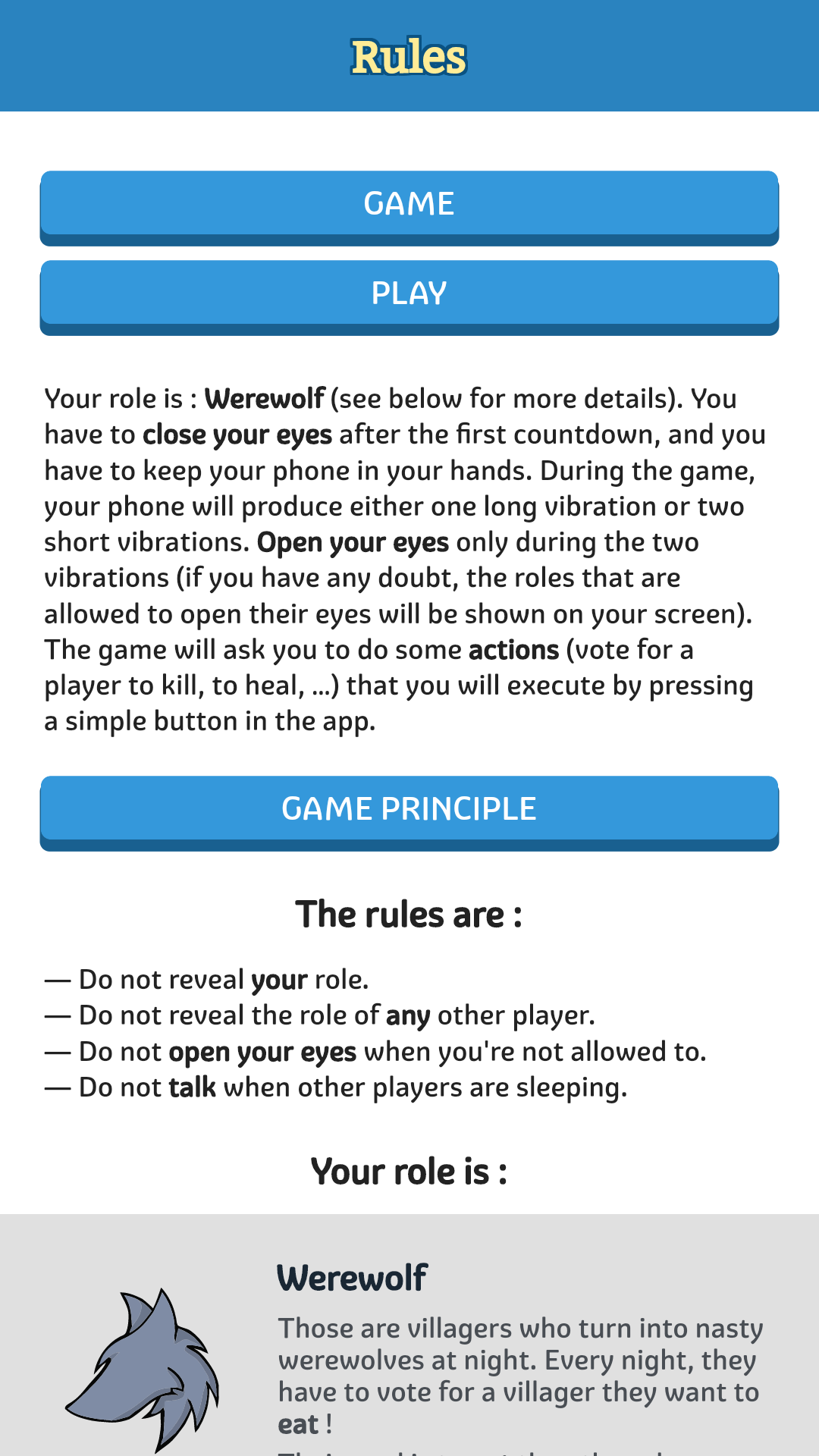 werewolf game online rules