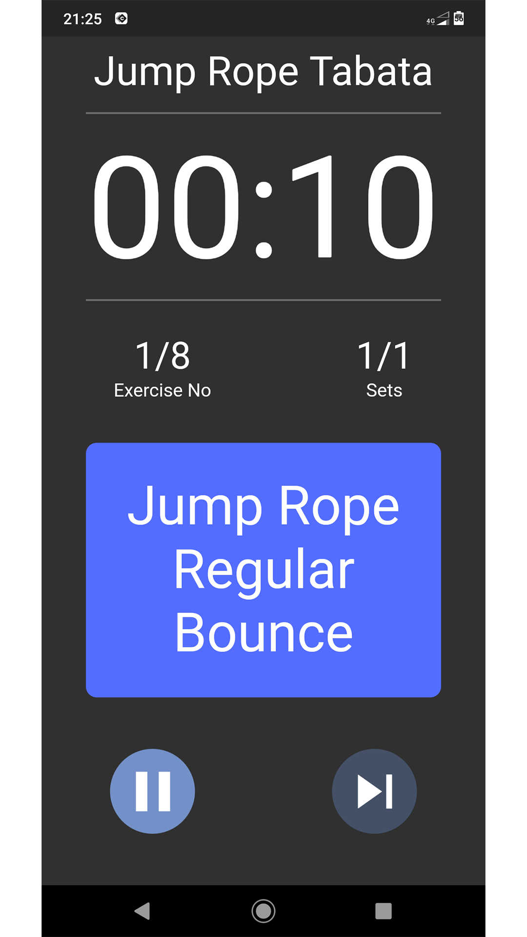 Tabata timer app with music