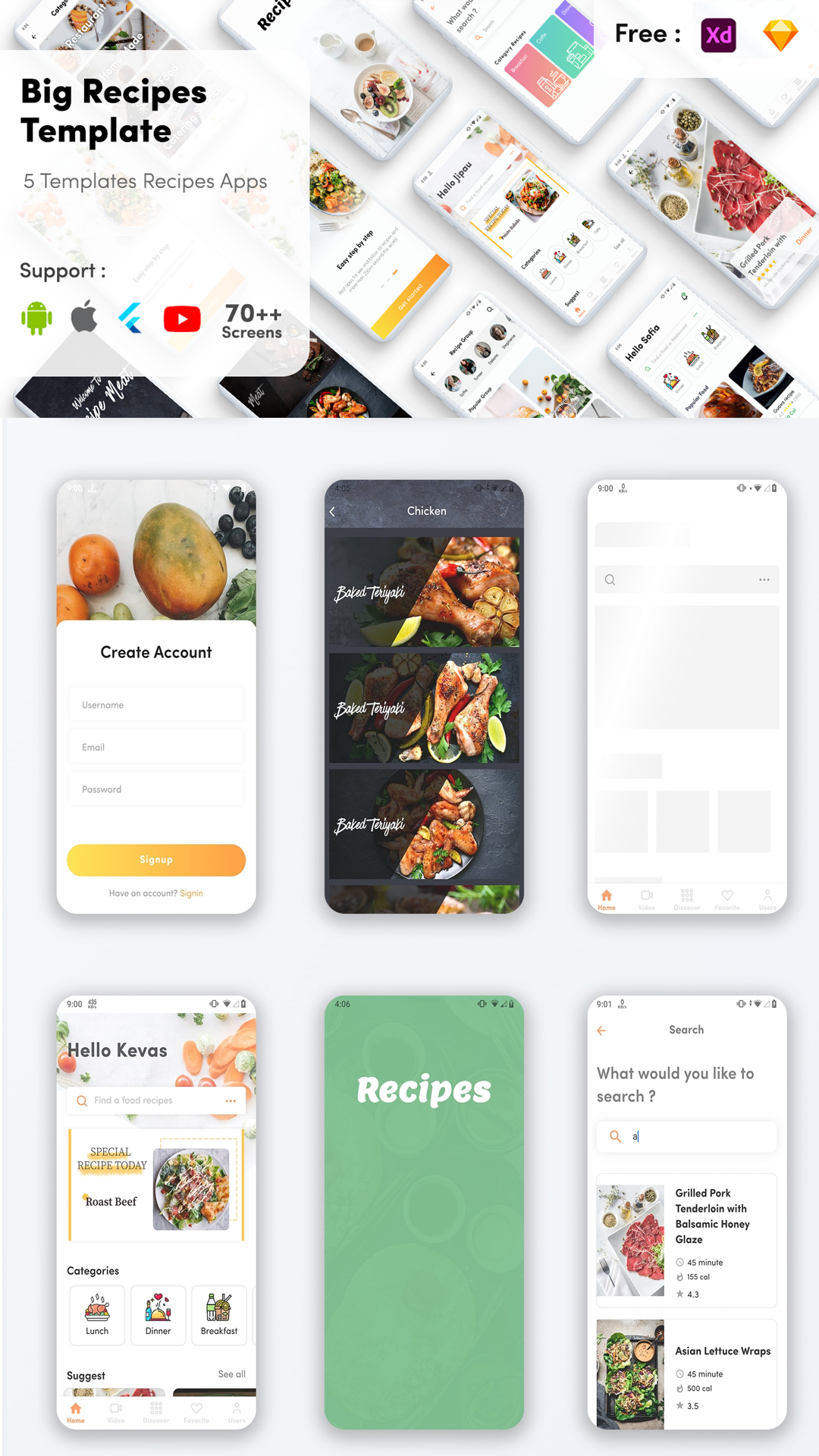 Flutter Recipes - Recipe UI KIT Template Flutter Recipe App | FlutterX