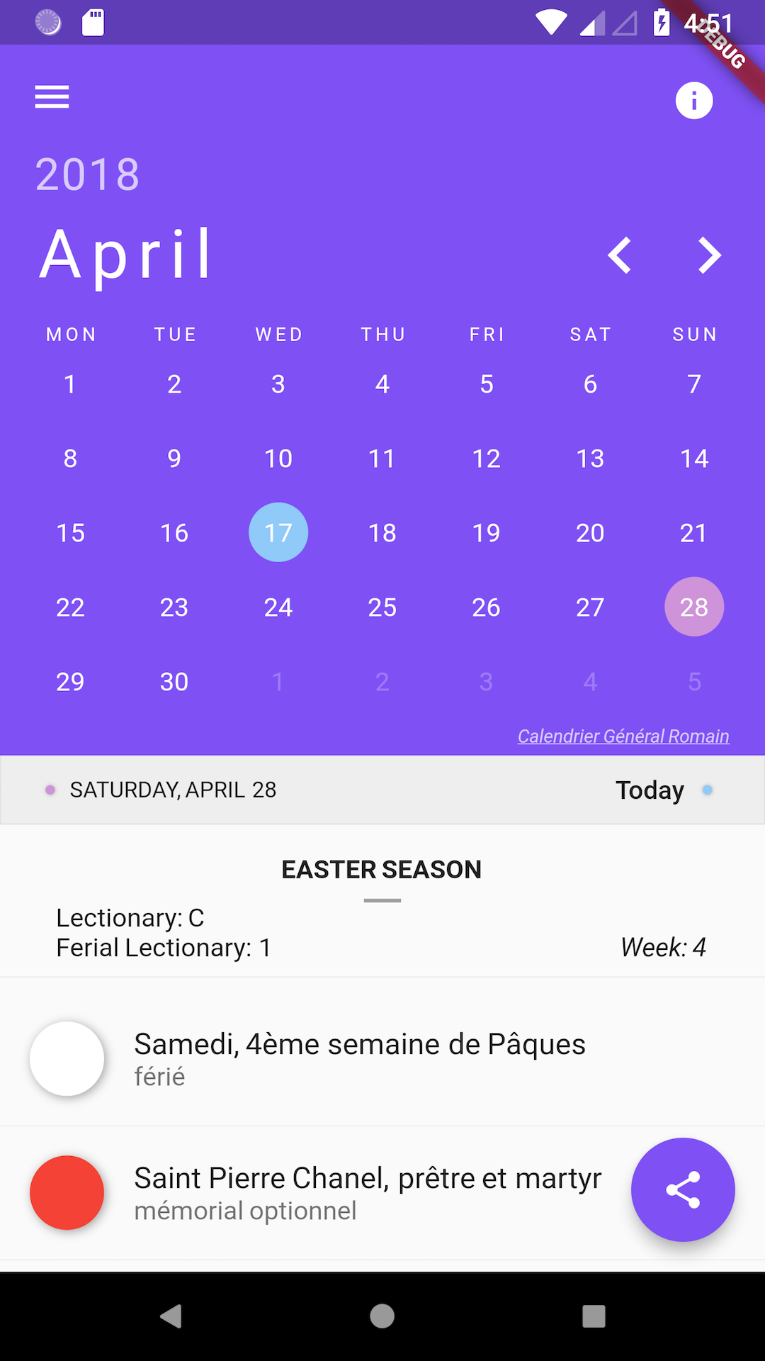 Catholic Liturgical Calendar